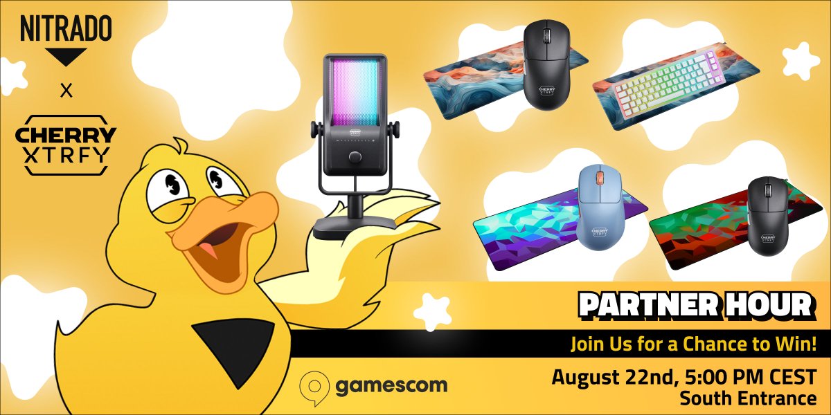 🎉 <a href="/cherryxtrfy/">CHERRY XTRFY</a> Partner Hour is coming to gamescom!

Get ready for quiz challenges, guessing games, and premium gaming gear!

Prizes you could win:
- CHERRY XTRFY M64 (Blue) + GP5 Mousepad XL Litus Blue
- CHERRY XTRFY M68 Pro (Black) + GP5 Mousepad XL Amnis Blue
- CHERRY XTRFY