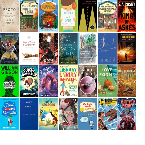 This week the Denton Public Library has 111 new books.  New items include Proto, The Cinnamon Bun Book Store, The Christmas Tree Farm, God Made All of Me, Mastery, The Strawberry Patch Pancake House, King of Ashes, and Hour of the Pumpkin Queen. wowbrary.org/nu.aspx?p=2047…