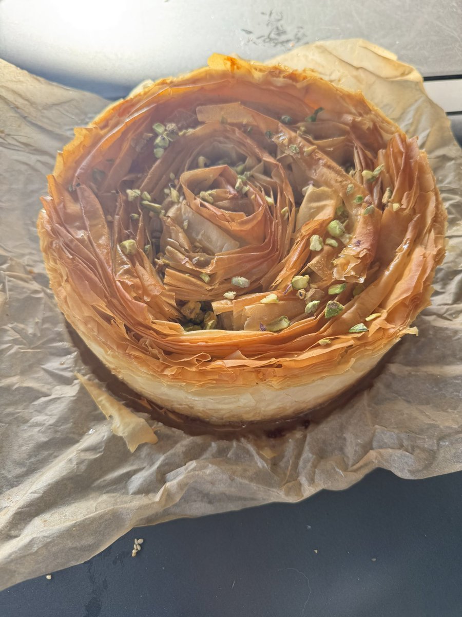 TheWebTester's tweet image. Baklava cheesecake #greeknight