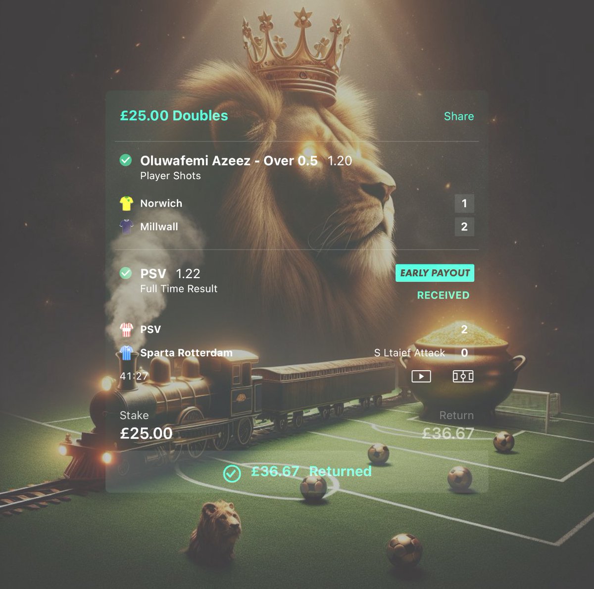 BET 1️⃣ LANDS!! 

WANT BET 2?? 

TAP ❤️ TO UNLOCK IT!!