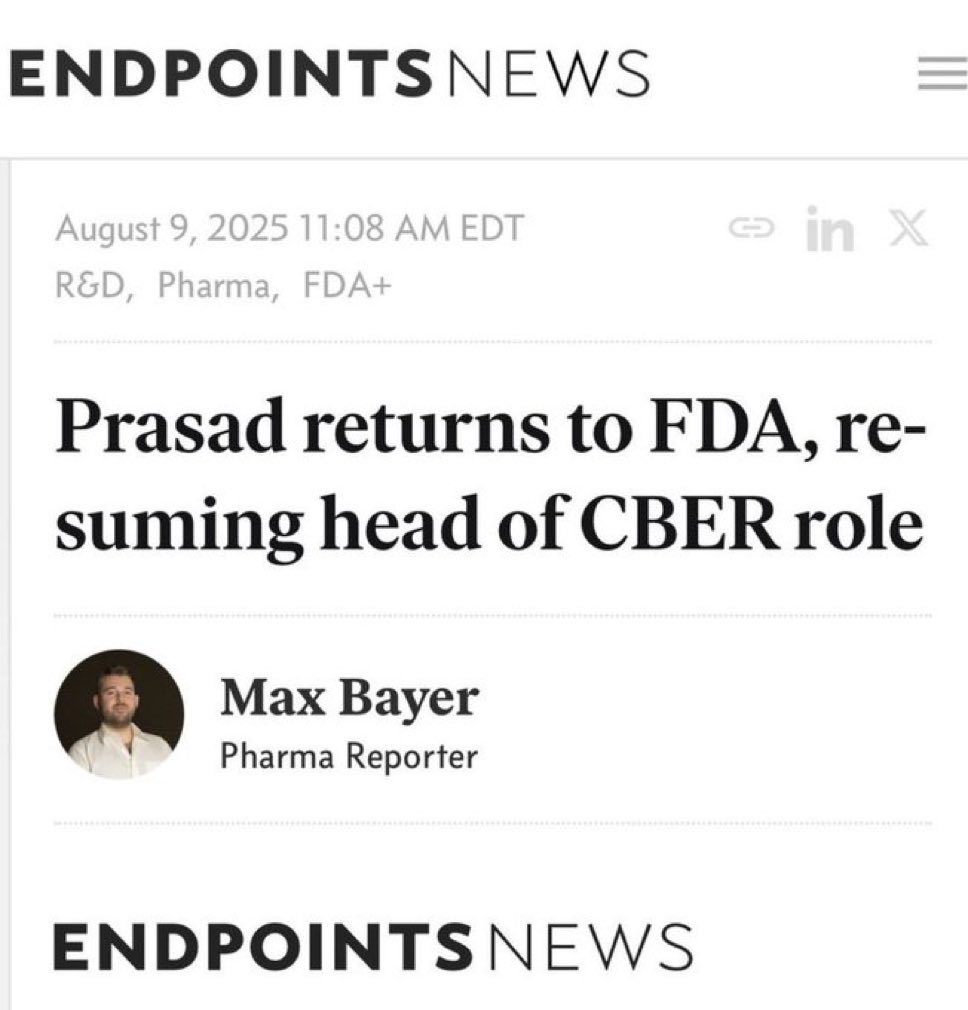 DrNeilStone's tweet image. Oh but just days ago we were told @VPrasadMDMPH had left the FDA because he didn't want to be a distraction and wanted to spend more time with his family 

Seems he's back 

Does this mean that he does want to be a  distraction and doesn't want to spend more time with his family?
