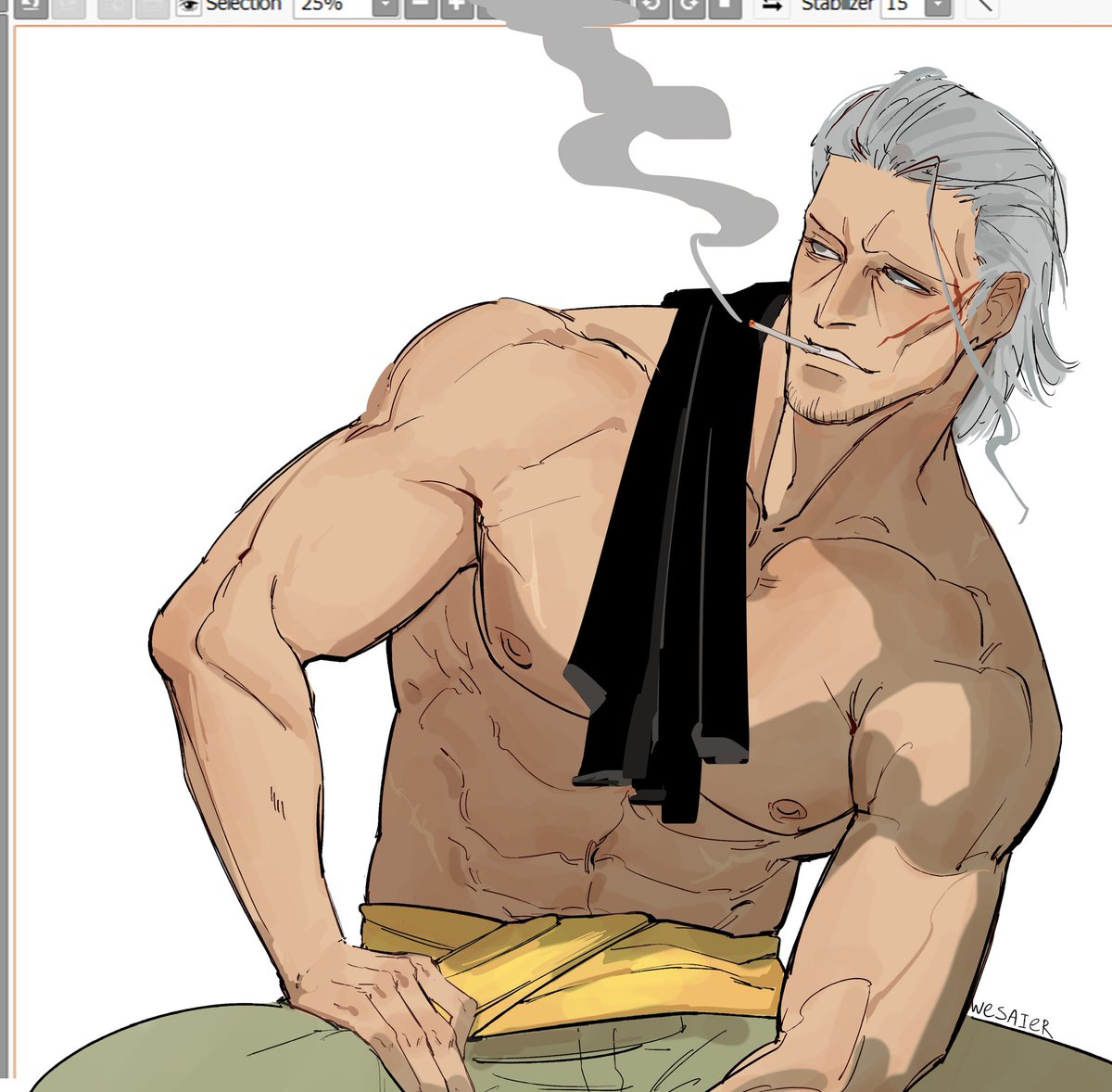 wesaier's tweet image. Sketch of good old Benn 🚬

#ONEPIECE #Benn #Beckman