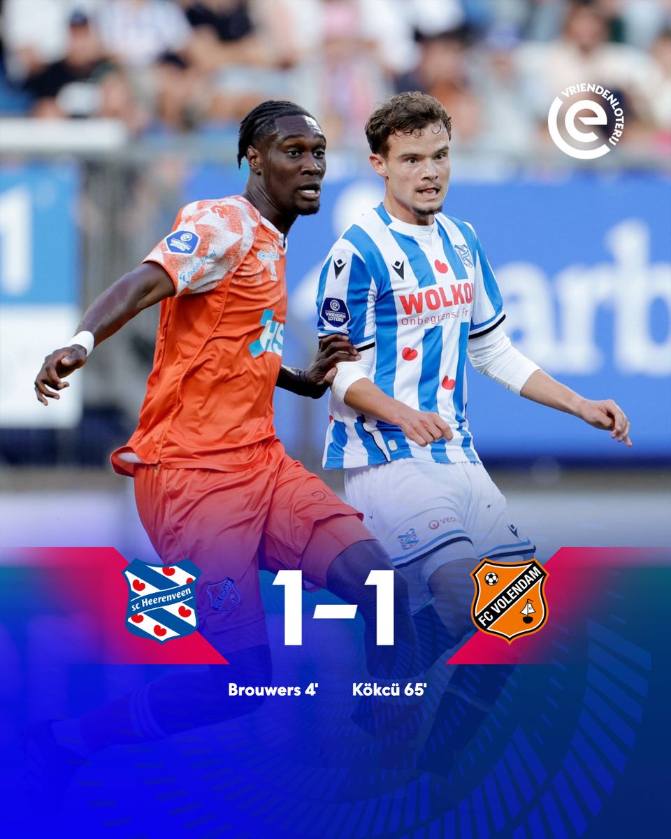 Stand blijft gelijk tussen Heerenveen en Volendam! 📊

#HEEVOL