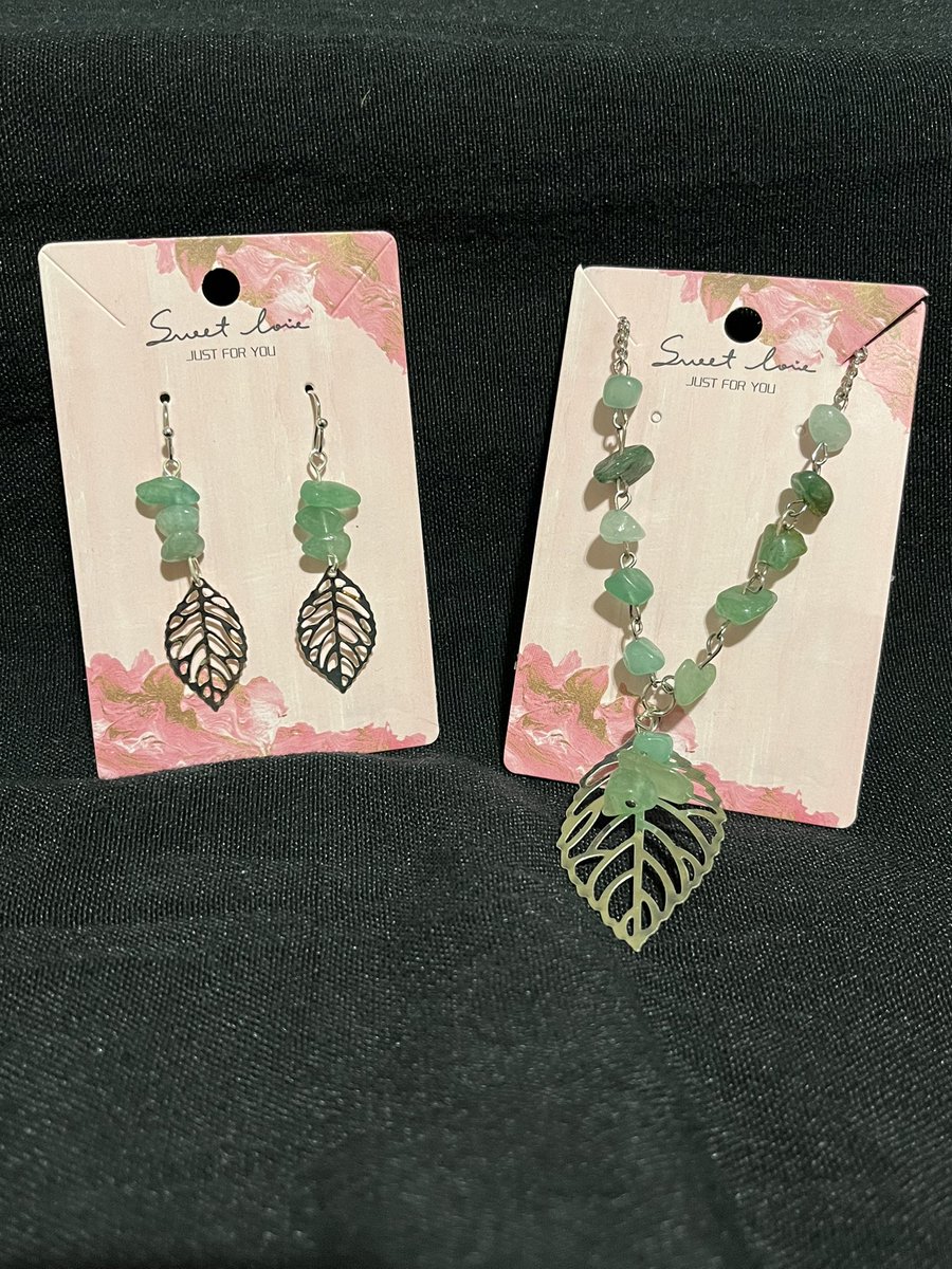 DIY Jade Leaf Jewelry Set $25