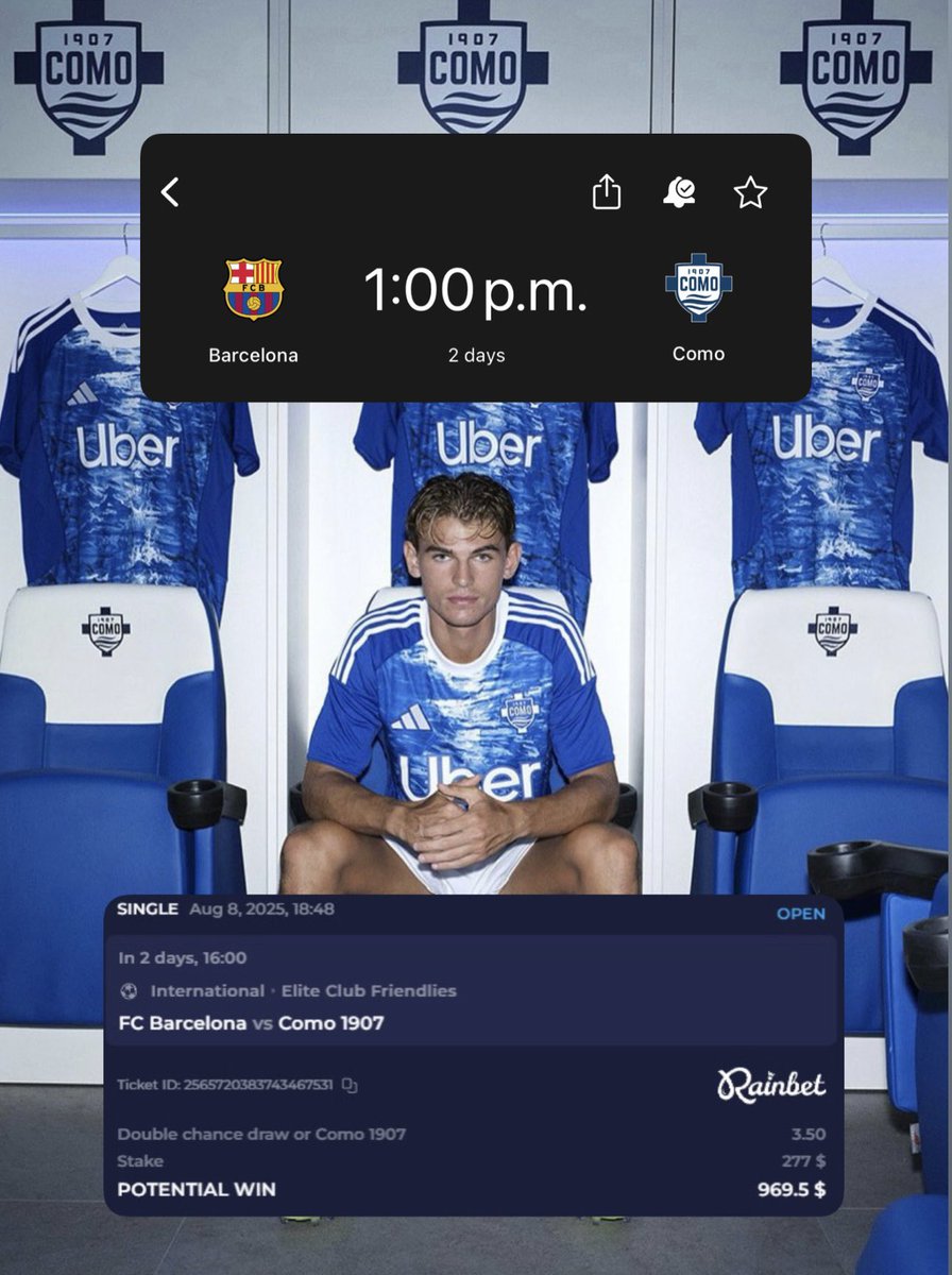 madrid_total2's tweet photo. Este Domingo es el trofeo JOAN GAMPER.

Barcelona vs Como.

SI EL COMO GANA VOY A SORTEAR 10USD 💵 ENTRE LOS QUE DEN LIKE, RT Y ME SIGAN.

NICO PAZ, HAZLO. TOCA DOMAR CULÉS.

🇦🇷💎 https://t.co/BpunkjxYDy