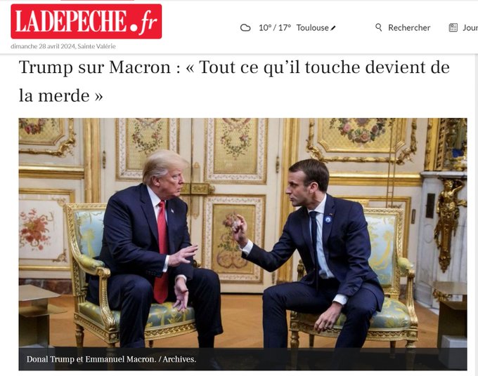 <a href="/EmmanuelMacron/">Emmanuel Macron</a> On sent surtout Macron énervé, il ne fait pas part de la négociation.
Pour mémoire 👇