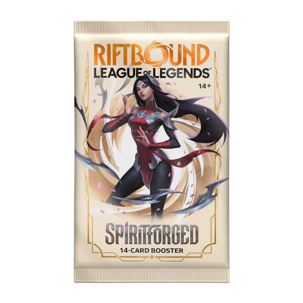 Thanks to precon champion deck images from distributors we know that Rumble will be a Fury Mind Legend and Fiora will be a Body Order Legend in Set 2 Spiritforged!

It also includes the mockup for the booster packs that will be used for Set 2!