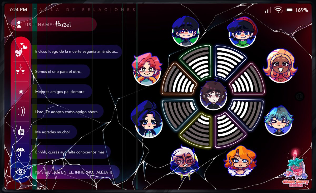 Ficha de relaciones✨
#adoublesidedmirror #adoublesidedmirrorgame #adoublesidedmirrorvn #visualnovel