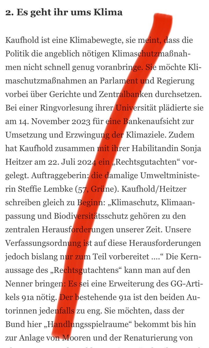 herr_ha_aus_be's tweet photo. Tichy bezeichnet #Kaufhold abfällig als „Klimabewegte“ und unterstellt, sie wolle Klimaschutzmaßnahmen „an Parlament und Regierung vorbei“ durch Gerichte und Zentralbanken erzwingen. Dazu muss man wissen: Kaufhold forscht zum #Klimarecht und hat tatsächlich darauf ⏳(5/x) https://t.co/aPYmaHPV3d