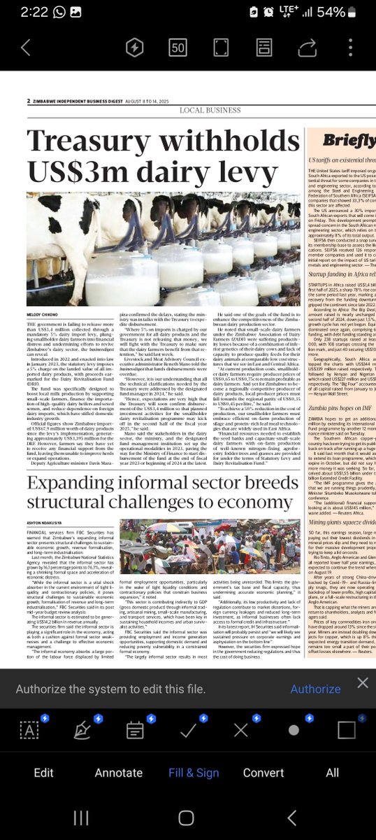 melodychikono's tweet photo. Dairy farmers in distress**
Over US$3.4M from a dairy import levy is still stuck in govt hands.
Farmers are struggling, and the dairy sector revival is on hold.

https://t.co/LPOzdaSGts https://t.co/kebp4J2KMv