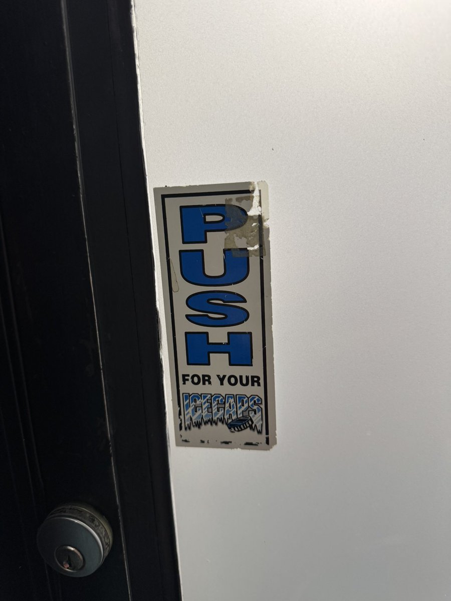 When we were renovating the North Ridge <a href="/O2FitnessClubs/">O2 Fitness</a> 8 years ago, we found this IceCaps sticker on a side hall door. We kept it…I’m happy to see it’s still holding on.