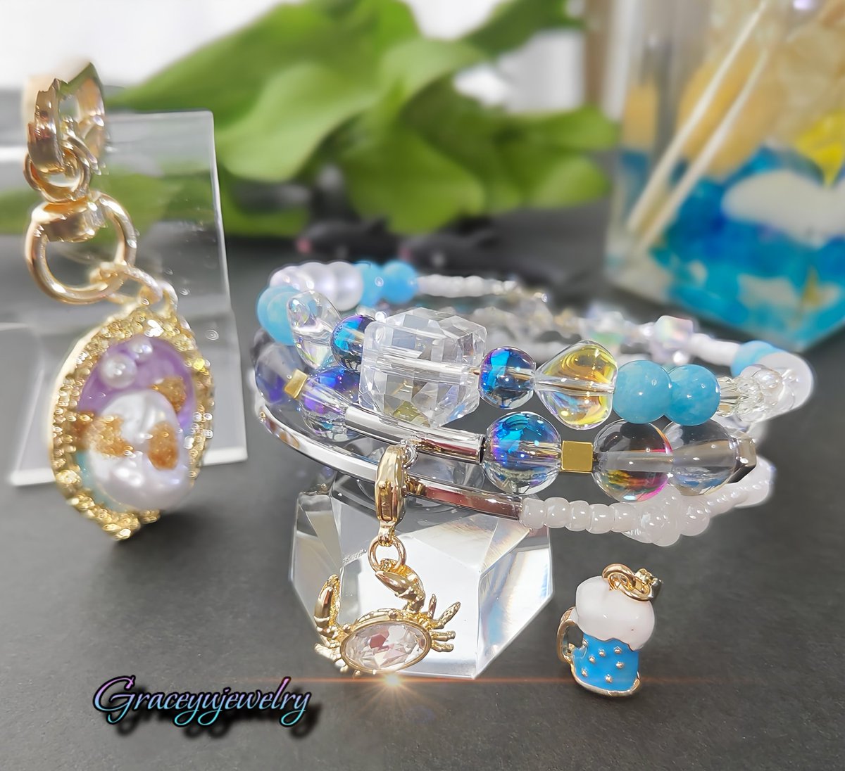 ピクルス様♡専用オーダー枠♡天然石アクセサリー Graceyujewelry🍀 天然石コイルブレスレット✢ ハンドメイド