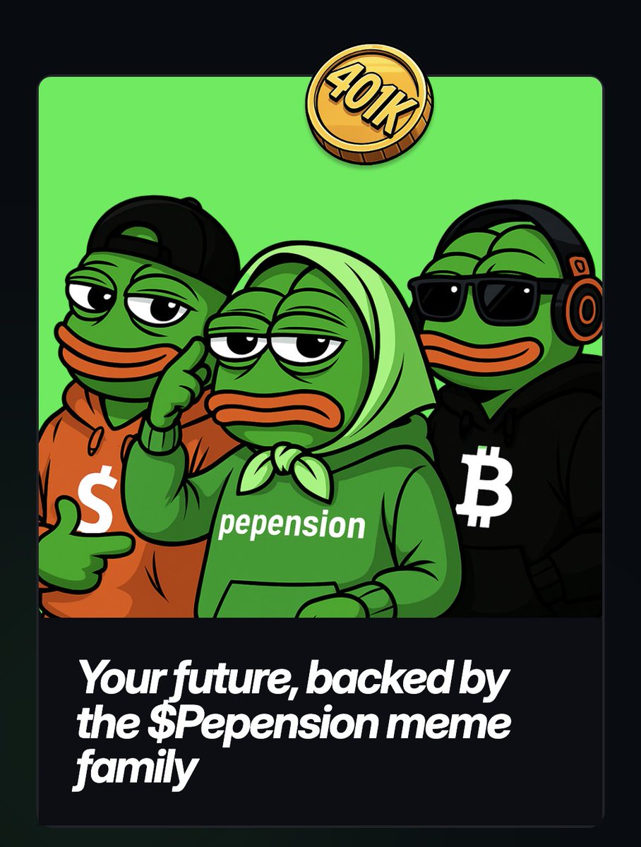 $PEPENSION meme Family. 

CA: T1Hf5w9772oCkp8cnhoSdKdfjsKieVGEnDuNJeEpump