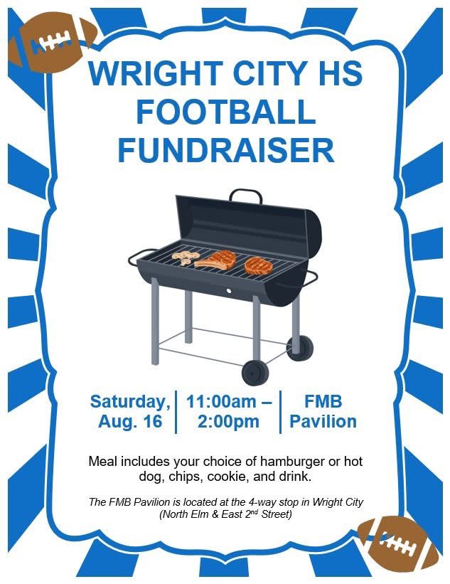 One week from today we got BIG things happening. First, come out to the 4th annual Soap &amp; Soup Scrimmage at the new HS. Then, head downtown to the 4-way for our annual BBQ fundraiser put on by the football parents and families! #WrightWay #IntotheStorm🦬