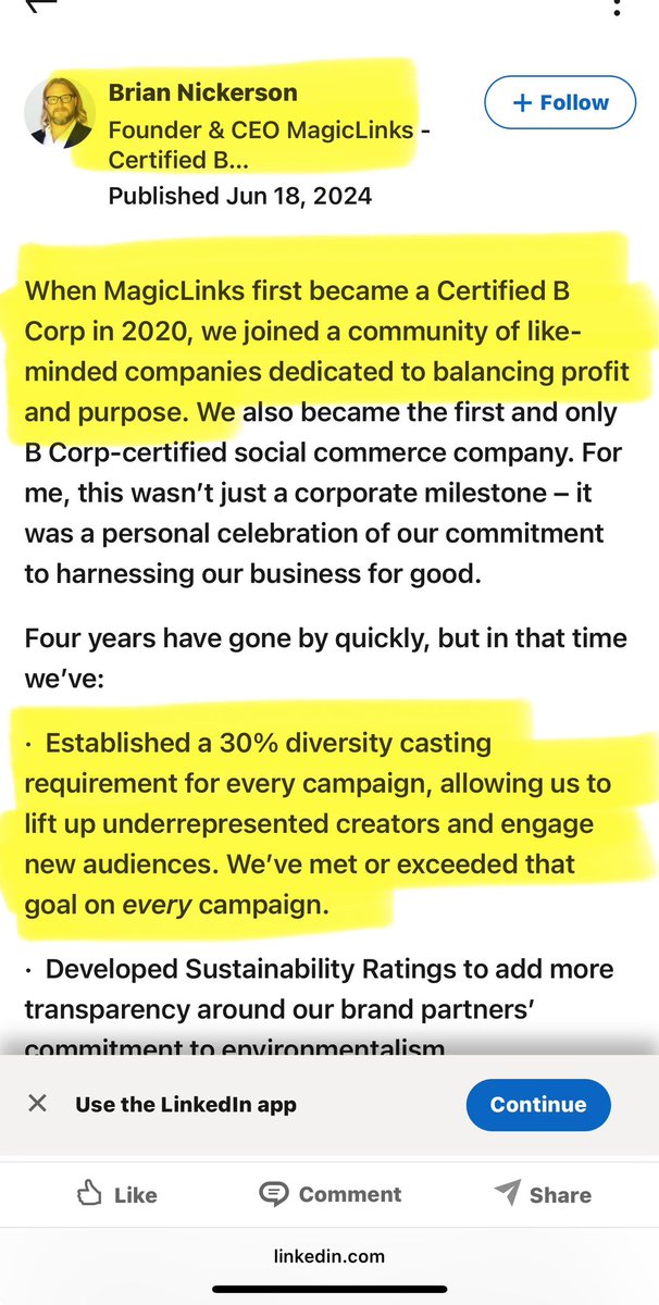 LauraLoomer's tweet image. NEW:
US Surgeon General nominee Casey Means has been hiding the identity of her liberal husband who founded an “influencer marketing” company called MagicLinks that operates under arguably racist DEI policies that force a 30% diversity casting requirement.
According to posts…