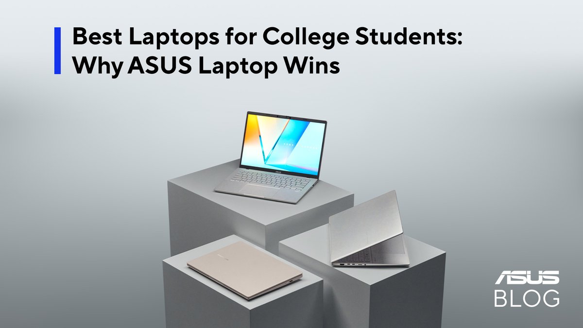 ASUS's tweet image. When you&apos;re in college, your laptop isn&apos;t just a nice-to-have, it’s your lifeline. Click the link below to find out why ASUS laptops may be the perfect choice.
asus.click/25-22-sb-x_feed

#ASUSBlog 
#studentlaptop #laptoptips #laptopforschool #laptopforcollege #collegestudent