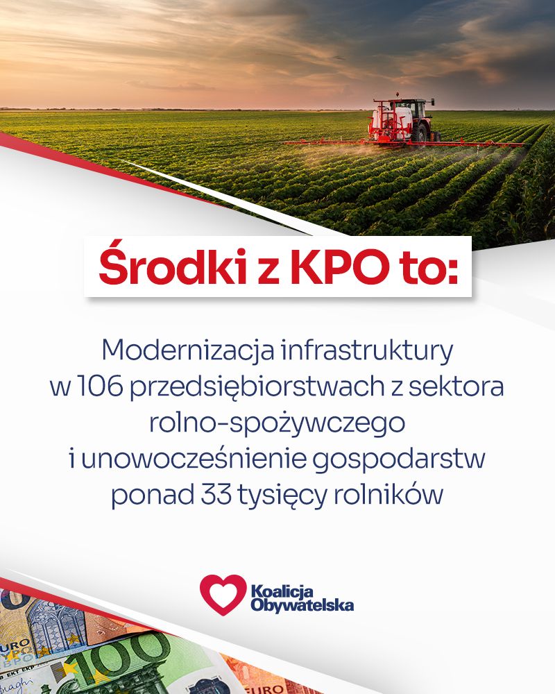 Krzysztof Brejza (@krzysztofbrejza) on Twitter photo KPO to modernizacja 106 polskich przedsiębiorstw rolno-spożywczych i unowocześnienie 33 tysięcy gospodarstw rolnych
#SilnaRzeczpospolita #BitwaOPrawdę KPO to modernizacja 106 polskich przedsiębiorstw rolno-spożywczych i unowocześnienie 33 tysięcy gospodarstw rolnych
#SilnaRzeczpospolita #BitwaOPrawdę