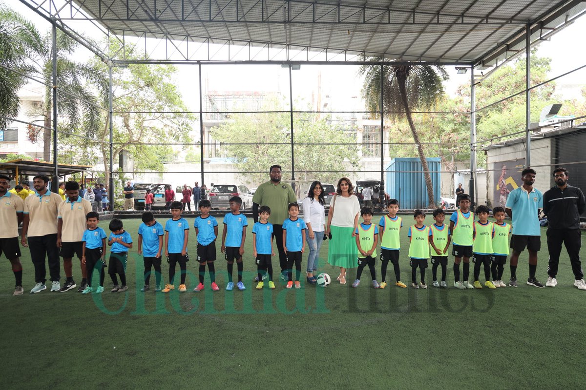 ChennaiTimesTOI's tweet image. #ShaliniAjithKumar at the 7th edition of the Diplomatic Premier League in Chennai earlier today!

#Futsal