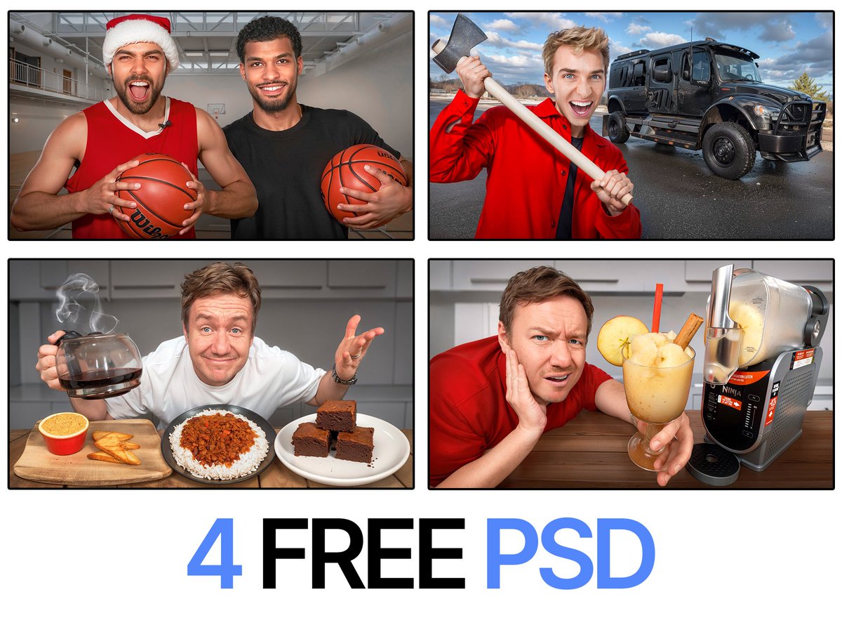 nordzoff's tweet image. 2 Free PSD Thumbnails 🎯

❤️ Like
🔁 Retweet
💬 Comment “PSD” 

#psd #thumbnail