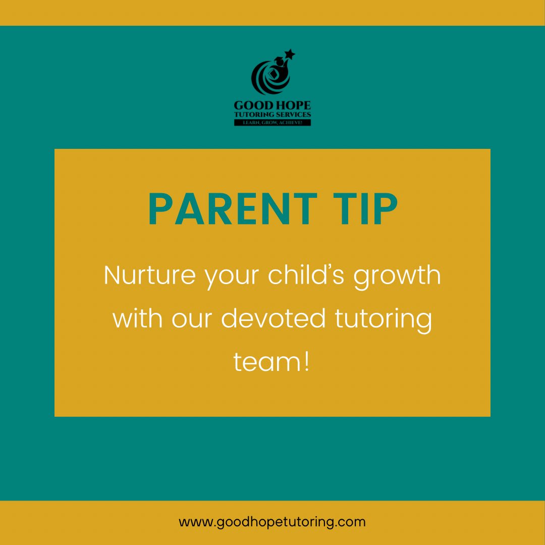 GoodHopeTutors's tweet photo. Boost your child's growth with our dedicated tutoring team! 

#ParentTip #GoodHopeTutoring https://t.co/zwAQXFvkei