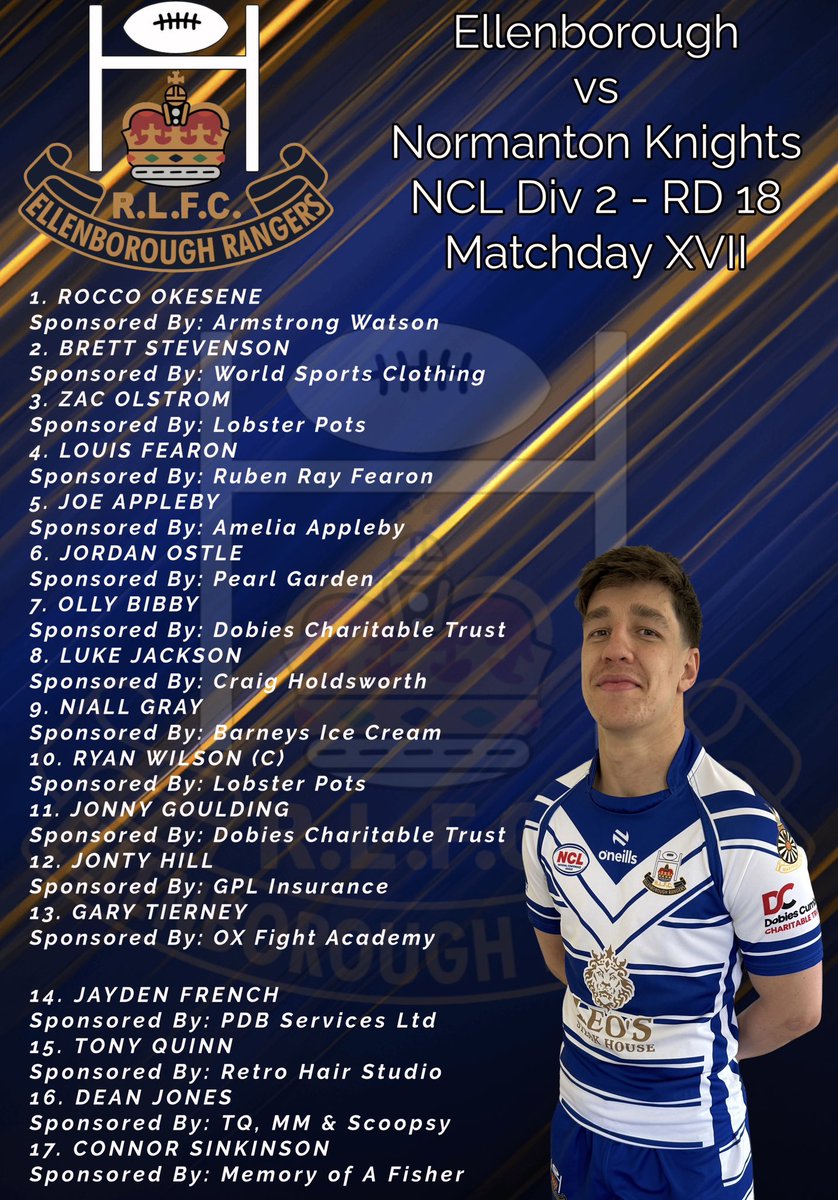 Elbra Rangers ARLFC (@elbrarangers) on Twitter photo π¦β¬οΈ TODAYS TEAM NEWS β¬οΈπ¦
Here is Todayβs XVII to take on <a href="/NormantonARLFC/">NORMANTON KNIGHTS</a> in <a href="/OfficialNCL/">National Conference League - RL</a> Division Two - Round Eighteen!
45 Minutes until KO!
Get down to Solway Park & support the lads π
π΅βͺοΈπ΅βͺοΈ π¦β¬οΈ TODAYS TEAM NEWS β¬οΈπ¦
Here is Todayβs XVII to take on <a href="/NormantonARLFC/">NORMANTON KNIGHTS</a> in <a href="/OfficialNCL/">National Conference League - RL</a> Division Two - Round Eighteen!
45 Minutes until KO!
Get down to Solway Park & support the lads π
π΅βͺοΈπ΅βͺοΈ