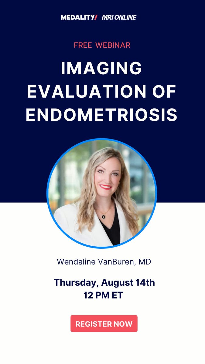 Medality (formerly MRI Online) (@medalityhq) on Twitter photo Join <a href="/WendalineVB/">Wendaline VanBuren</a> to learn how to optimize US and MRI protocols, identify patterns, and provide critical reporting for fertility evaluation, operative planning and oncology risk!
bit.ly/40A14AF Join <a href="/WendalineVB/">Wendaline VanBuren</a> to learn how to optimize US and MRI protocols, identify patterns, and provide critical reporting for fertility evaluation, operative planning and oncology risk!
bit.ly/40A14AF