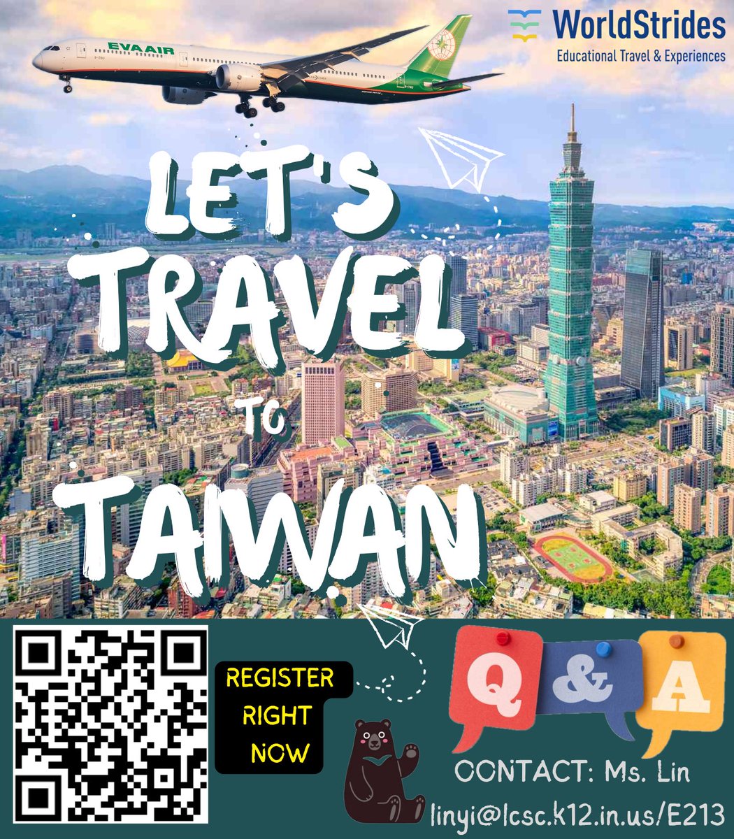 Don’t forget to sign up for the trip to Taiwan ASAP!