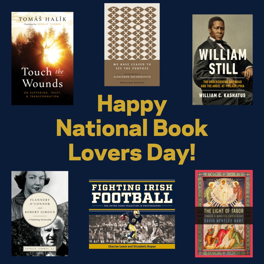 UNDPress's tweet photo. Happy National #BookLovers Day from all of us at #NotreDame Press! What’s on your bookshelf today? #Reading #NDPGems #NewBooks https://t.co/uMFu8tJCtF