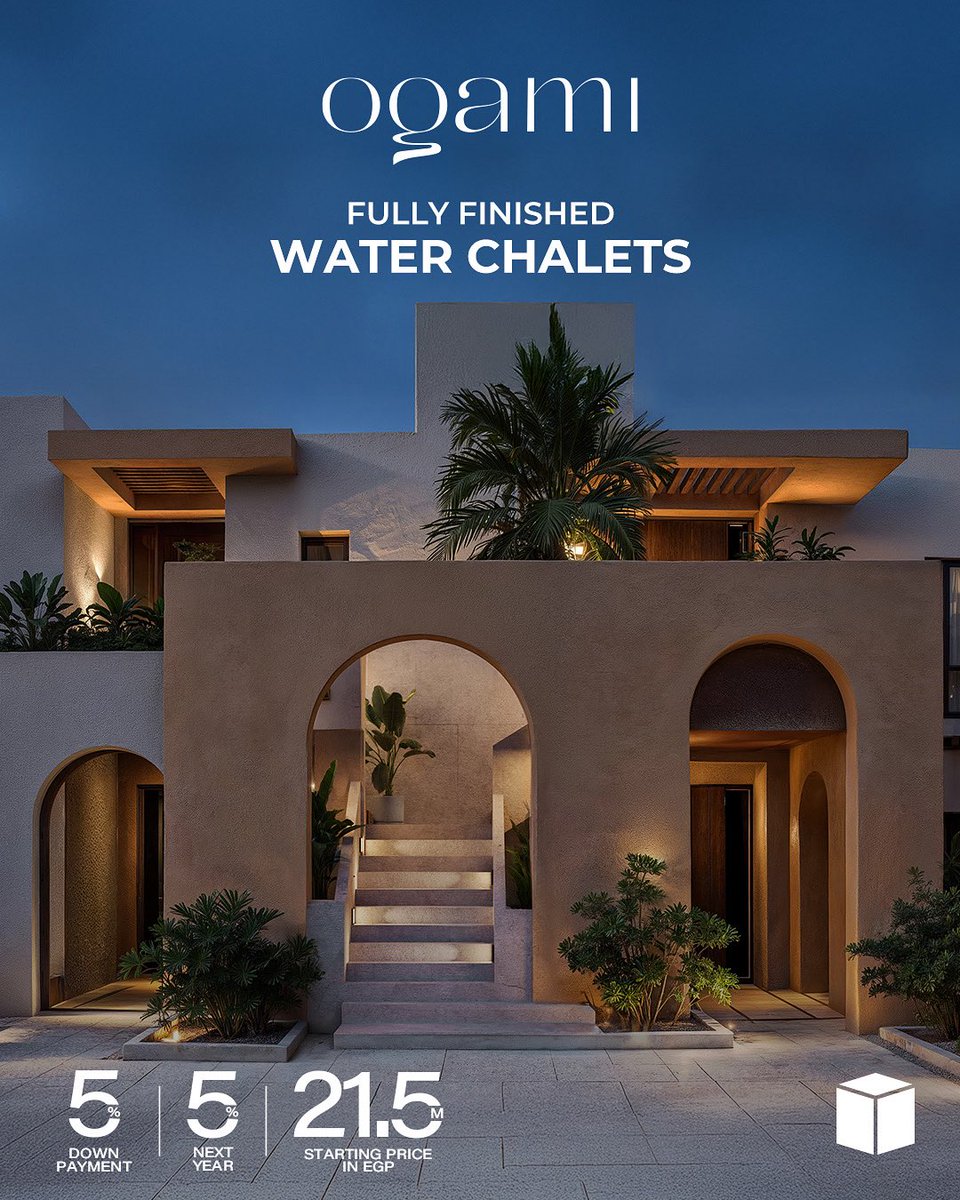 Discover Ogami’s Water Chalets. Fully finished 2–3 bedroom chalets, thoughtfully crafted and overlooking lagoons.
From EGP 21.5M | 5% Down | 5% Next Year | 8-Year Plan
Own your summer home today.

#Ogami #WaterChalets