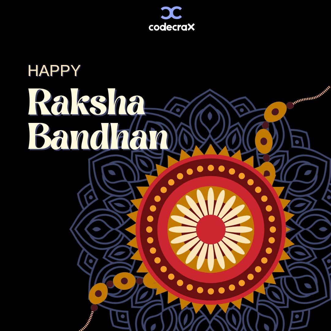 codecrax_'s tweet image. Thread of love, knot of trust💛
This Raksha Bandhan, let’s celebrate the bonds that inspire and empower us every day.
From all of us at codecraX, Happy Raksha Bandhan!