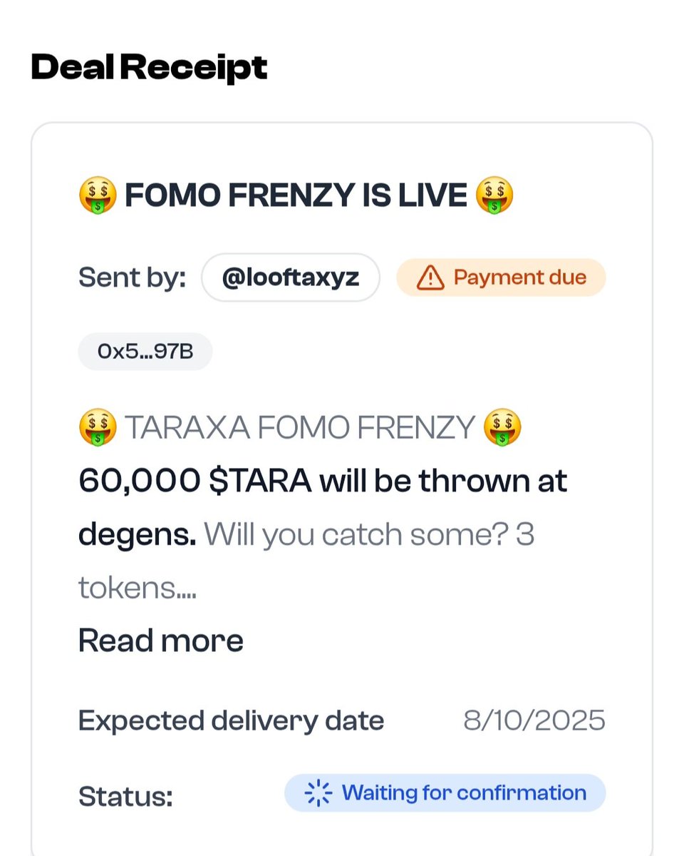 SMASH (@taraxasmash) on Twitter photo FOMO FRENZY <a href="/looftaxyz/">loofta</a> campaign is still in progress! 🔥 Join to win some $TARA.
Sponsored by <a href="/TaraxaSmash/">SMASH on Taraxa</a> / <a href="/TaraxaLytics/">TaraxaLytics</a> and <a href="/GRUMPY_ON_TARA/">Grumpy</a> <a href="/FOMOGOD_ON_TARA/">$FOMOGOD</a> FOMO FRENZY <a href="/looftaxyz/">loofta</a> campaign is still in progress! 🔥 Join to win some $TARA.
Sponsored by <a href="/TaraxaSmash/">SMASH on Taraxa</a> / <a href="/TaraxaLytics/">TaraxaLytics</a> and <a href="/GRUMPY_ON_TARA/">Grumpy</a> <a href="/FOMOGOD_ON_TARA/">$FOMOGOD</a>