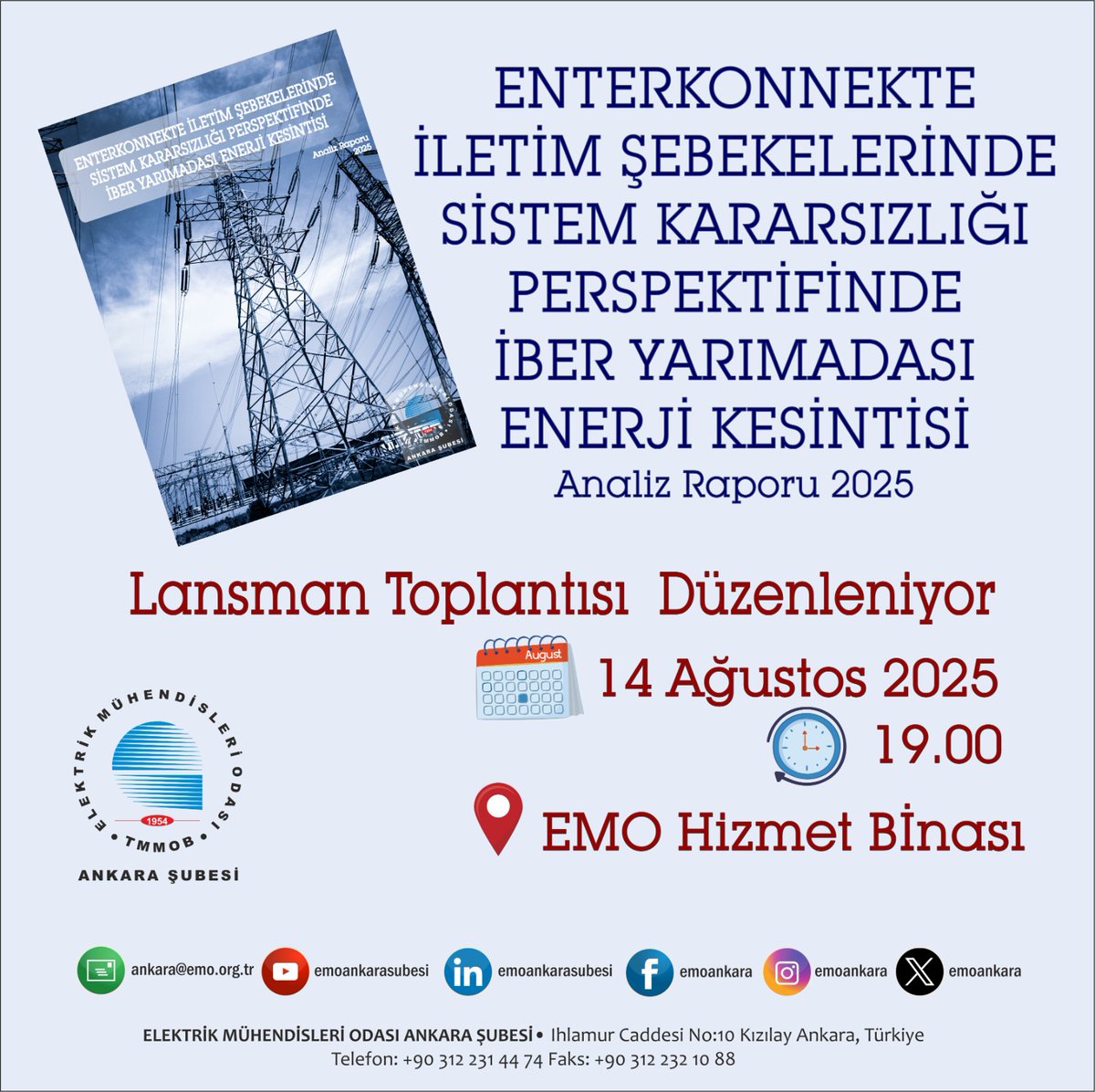 EMO Ankara Şubesi (@emoankara) on Twitter photo <a href="/emoankara/">EMO Ankara Şubesi</a> Enerji Komisyonu İber Yarımadası Sistem Çökmesi Çalışma Grubu tarafından hazırlanan “Enterkonnekte İletim Şebekelerinde Sistem Kararsızlığı Perspektifinde İber Yarımadası Enerji Kesintisi Analiz Raporu 2025” lansman toplantısı düzenleniyor. emo.org.tr/genel/bizden_d… <a href="/emoankara/">EMO Ankara Şubesi</a> Enerji Komisyonu İber Yarımadası Sistem Çökmesi Çalışma Grubu tarafından hazırlanan “Enterkonnekte İletim Şebekelerinde Sistem Kararsızlığı Perspektifinde İber Yarımadası Enerji Kesintisi Analiz Raporu 2025” lansman toplantısı düzenleniyor. emo.org.tr/genel/bizden_d…