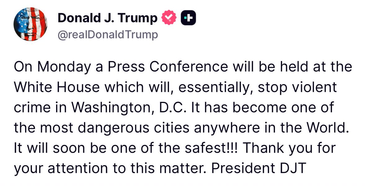 Our nation's capital has become ridden with out-of-control violent crime thanks to misguided local leadership.

President Trump is putting a stop to this lawlessness.