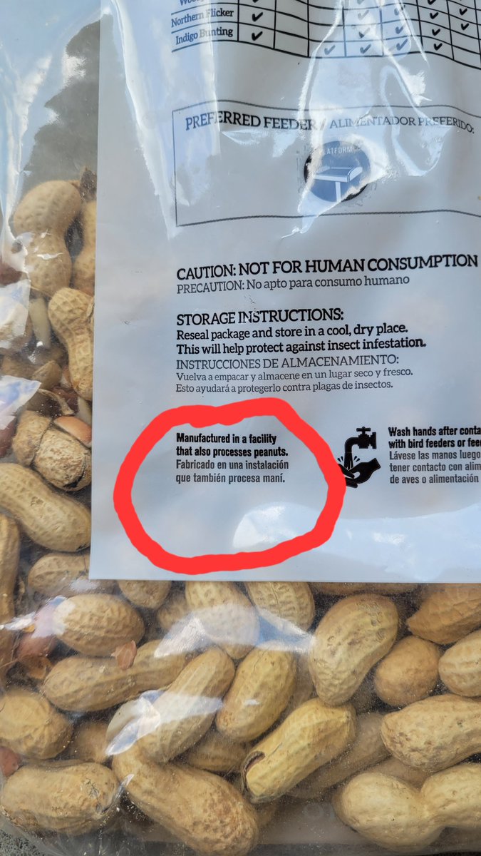 Seen a bag of peanuts...for the birds. SMH.