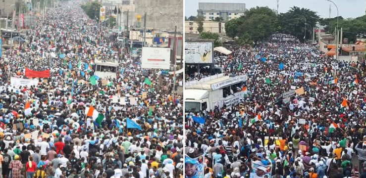 The People of Ivory Coast protesting Ouattara 4th Term ambitions.