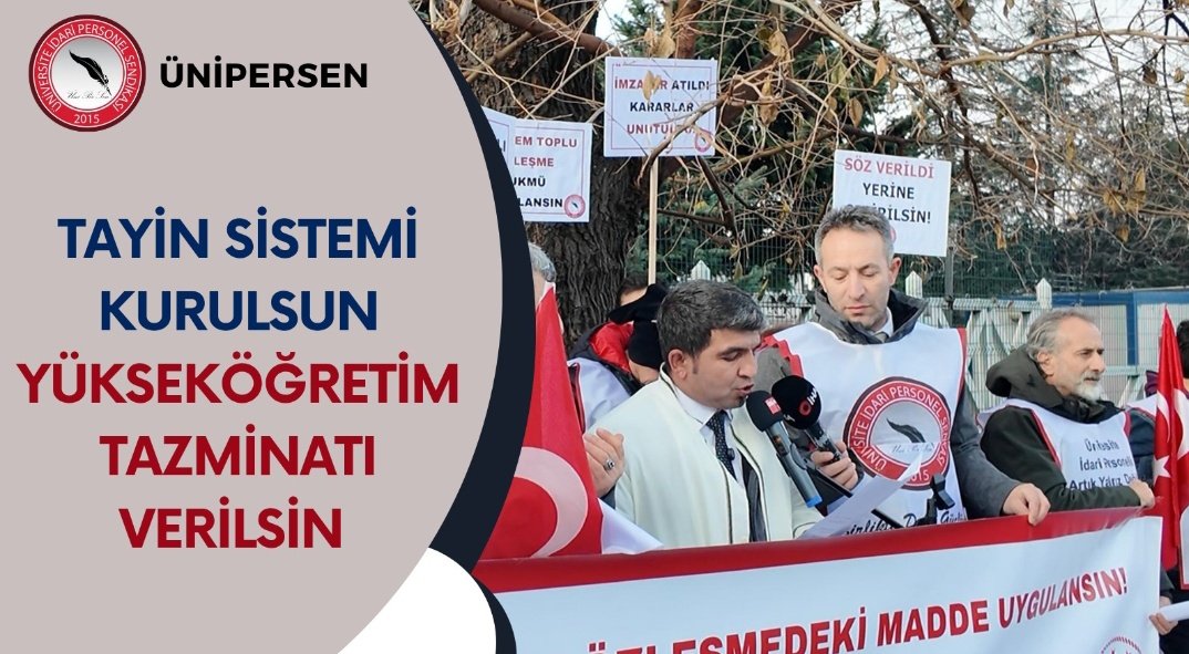 Üniversite idari personeli 45 yıldır tayin sisteminin kurulmasını, 11 yıldır yükseköğretim tazminatı adaletsizliğinin son bulmasını istiyor. 
Aile yılında, üniversitelerde tayin sistemi kurularak yükseköğretim tazminatı kurumların personel durumuna göre %50-80 oranında arttırımlı