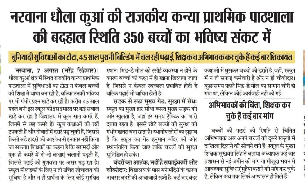 Aap_Hr_Narwana's tweet image. नरवाना के सरकारी स्कूल के बच्चों का भविष्य संकट में।
@DrSushilKrGupta @AAPHaryana @AamAadmiParty