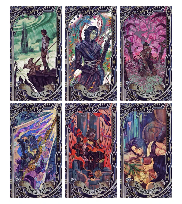 Going by the mantra, "finished, not perfect" so I can actually finish 😅

About 1/3 done! What's your fave so far?
#Arcane 