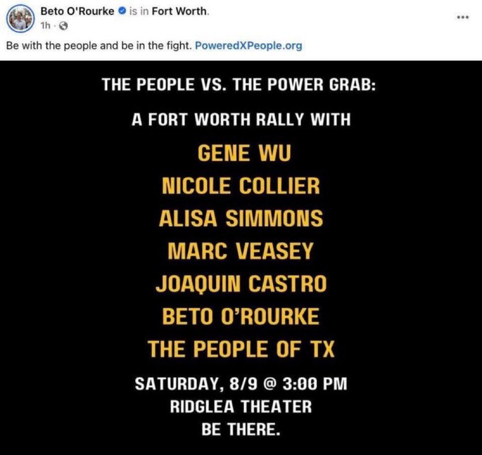 Message to Governor Abbott: You now know exactly where Representative Gene Wu is about to be.  

If he is not arrested at this rally, we know you’re lying to the people of Texas.  The entire nation is watching this unfold.  Don’t disappoint us.