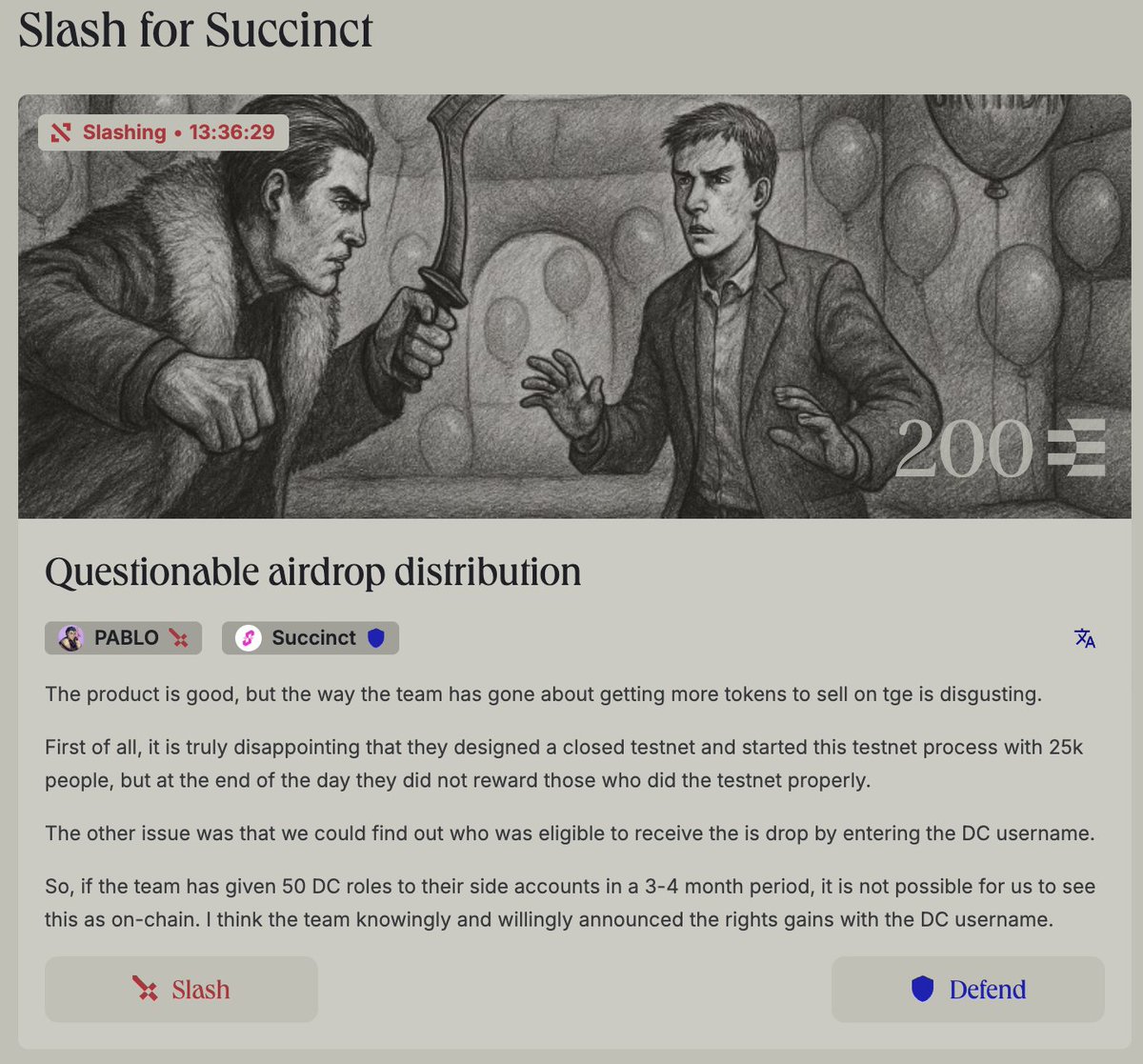 Project's reputation should be a mixture of metrics such as team's background, communication with community, token utility, roadmap clarification, etc.

I notice that people slash projects due to disappointment in airdrop / communication with community (their efforts on testnet,