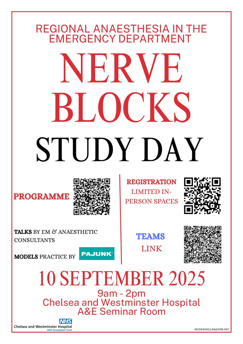munlim92's tweet image. 💉 Nerve Blocks in A&amp;amp;E Study Day – skills, scans &amp;amp; sharp learning
#regionalanaesthesia #block #emergencymedicine
@ParmyDeol @salmannaeem217 @d_w_connor @PajunkUK