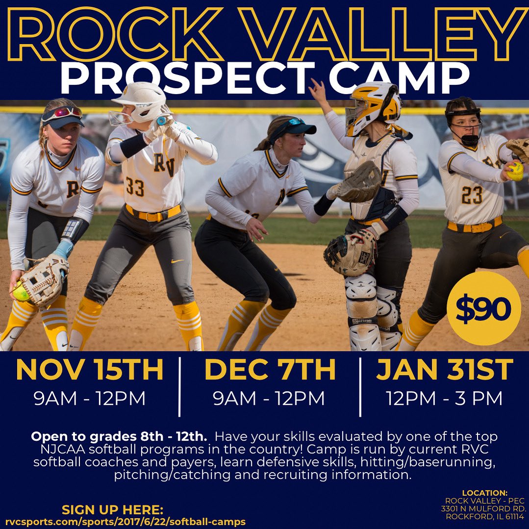 2025/2026 Prospect Camps are now open! Don’t miss out on the chance to learn from one of the top NJCAA softball programs. See you there 🫵🏼