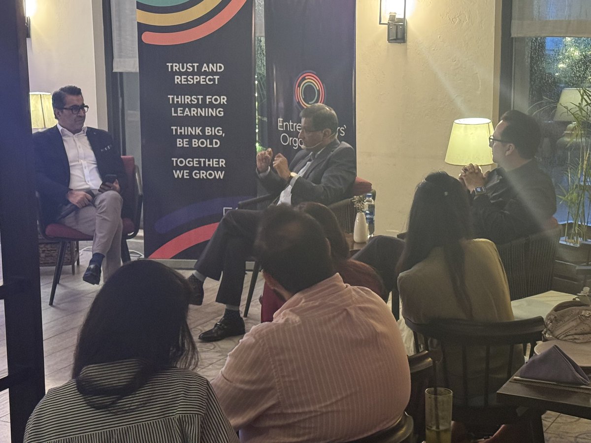 An absolute pleasure hosting <a href="/MusadaqZ/">Musadaq Zulqarnain</a> at <a href="/EO_Lahore/">EO Lahore</a>’s fireside chat — walking-out-with (wow) some amazing learnings.

Living in the future versus Live in the moment” — Thank-you Musadaq Sb :-) <a href="/InterloopLtd/">Interloop Limited</a>