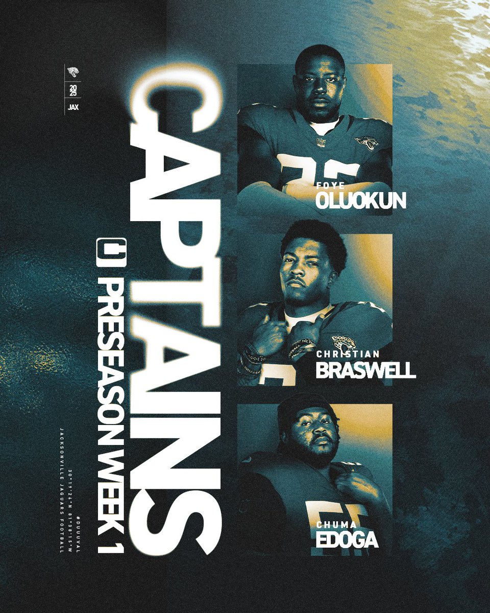 Jaguars's tweet photo. Tonight's captains 🫡

#PITvsJAX https://t.co/ClKHLeWbrf