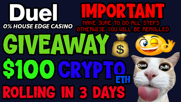 rigby_gambles's tweet image. $100.00 Crypto Giveaway!🎉
1. Follow+Retweet+Like on X✅
2. Subscribe+Like on Youtube✅
3. Follow on Kick✅

*Show proof* of following on YT &amp;amp; Kick.❤️
youtu.be/0T5BbPhhxL0
kick.com/rigbygambles
↓Extra 1.25x Prize if under code.↓
duel.com/r/rigbygambles 0% House Edge Casino