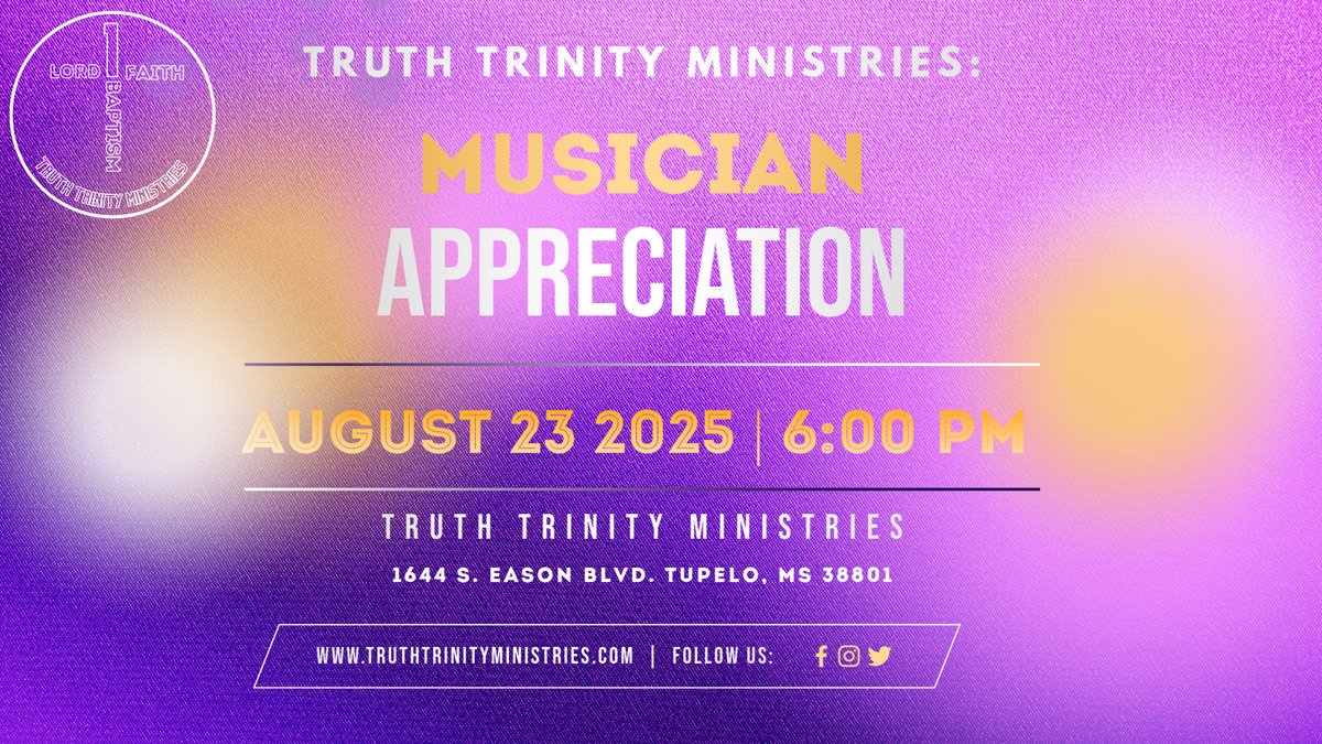 TruthTrinityMin's tweet image. 🎹🎸 Musician Spotlight! 🥁🎺
They may be behind the instruments, but their impact is front and center. 💥

📍 Truth Trinity Ministries
1644C S. Eason Blvd | Tupelo, MS
#MusicianAppreciation #TruthTrinity #HonorTheSound