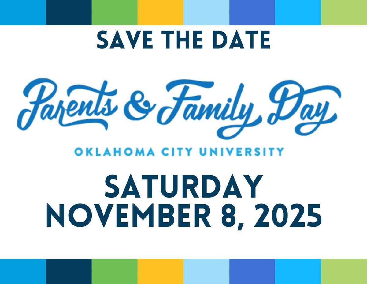 Save the date! 📆

Join us on campus Nov. 8 for OCU's Parents &amp; Family Day 2025! 🌟