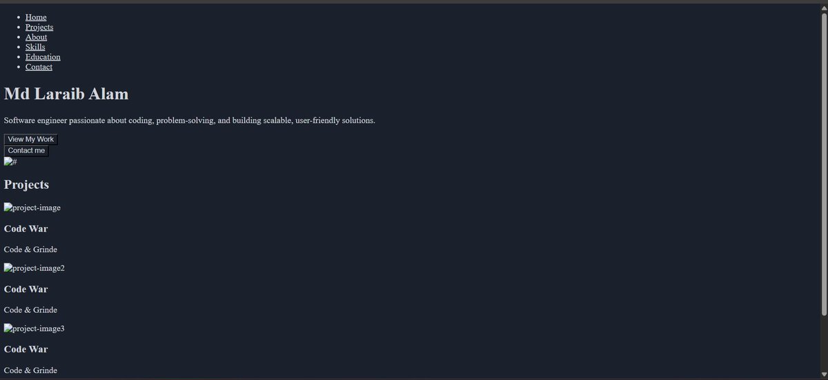 itslaraib786's tweet photo. 🔥Day 19 of #50DaysofCode
LC 4 Question
Harkirat 3.0 Started (intro+HTML revision)
React Continue
Started building Portfolio Website from scratch
#Java #WebDevelopment #ReactDevelopment #LeetCode #Portfolio https://t.co/rIyPKh99Cn