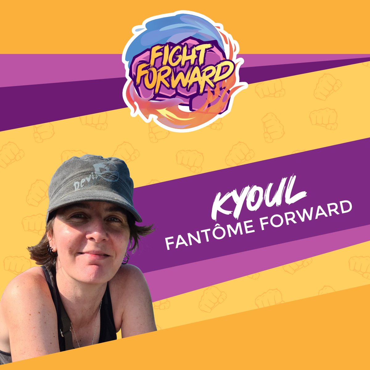 👊Présentation du Bureau de l'Association Fight Forward:

🟣Kyoul
🟣Trésorière 
🟣RPGiste 
🟣Jeu de baston préféré : Bloody Roar 2 
🟣Autre jeu du Kokoro : Wiz 'n' Li