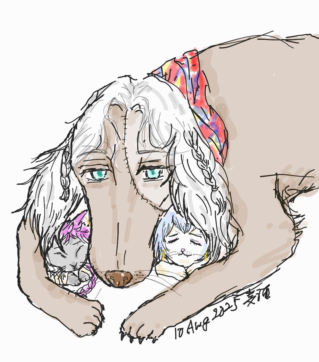 aknkNuma's tweet image. 地下家族
(ヘッダで見たシチュエーション。。)
#SamsungNote 
#麦酒のらくがき
#執事犬猫化